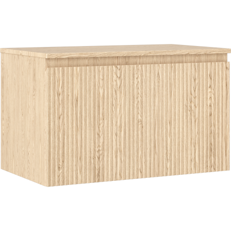 Mexen Rivel bathroom cabinet 80 cm with countertop, 1 drawer, grooved, oak - 91A20-08047-1-BFC81