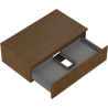 Mexen Rivel 80 cm under-sink bathroom cabinet with countertop, 1 drawer, grooved, walnut - 91A20-08047-1-BFC86