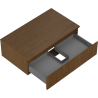 Mexen Rivel bathroom cabinet for washbasin 80 cm with countertop, 1 drawer, grooved, walnut - 91A20-08047-1-BFC86