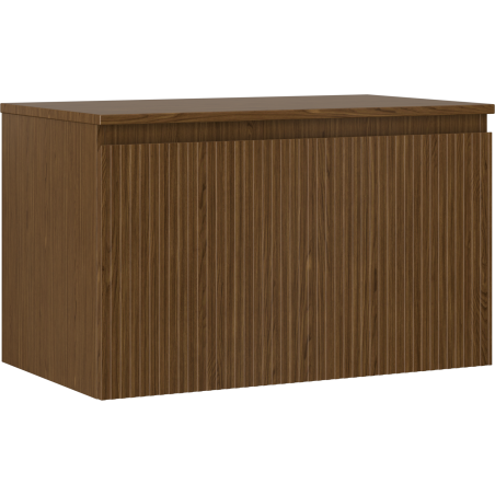 Mexen Rivel bathroom cabinet for washbasin 80 cm with countertop, 1 drawer, grooved, walnut - 91A20-08047-1-BFC86