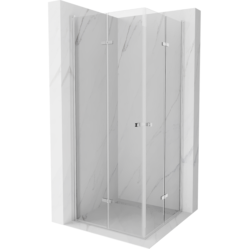 Mexen Lima Duo folding shower cubicle 80 x 80 cm, Transparent, Chrome - 856-080-080-02-00