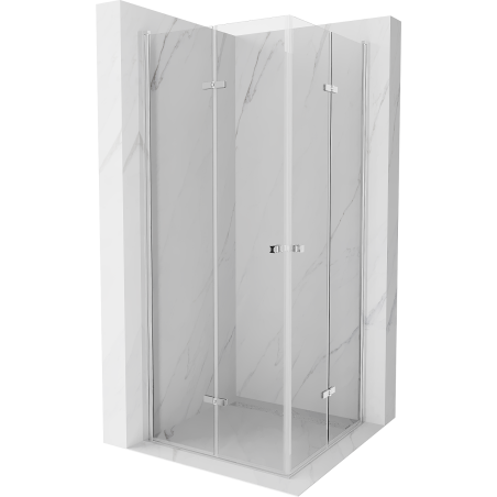 Mexen Lima Duo folding shower cubicle 80 x 80 cm, Transparent, Chrome - 856-080-080-02-00