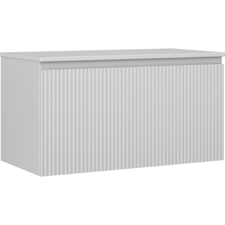 Mexen Rivel bathroom cabinet for washbasin 90 cm with countertop, 1 drawer, grooved, gray matte - 91A20-09047-1-BFC62
