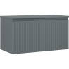 Mexen Rivel 90 cm Bathroom Vanity Cabinet with Countertop, 1 Drawer, Fluted, Matte Graphite - 91A20-09047-1-BFC66