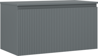 Mexen Rivel 90 cm Bathroom Vanity Cabinet with Countertop, 1 Drawer, Fluted, Matte Graphite - 91A20-09047-1-BFC66
