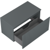 Mexen Rivel 90 cm Bathroom Vanity Cabinet with Countertop, 1 Drawer, Fluted, Matte Graphite - 91A20-09047-1-BFC66