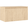 Mexen Rivel 90 cm Under-Sink Bathroom Cabinet with Countertop, 1 Drawer, Grooved, Oak - 91A20-09047-1-BFC81