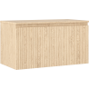 Mexen Rivel bathroom cabinet under-sink 90 cm with countertop, 1 drawer, grooved, oak - 91A20-09047-1-BFC81
