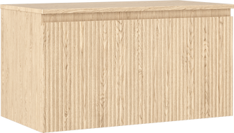 Mexen Rivel bathroom cabinet under-sink 90 cm with countertop, 1 drawer, grooved, oak - 91A20-09047-1-BFC81