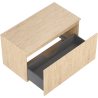 Mexen Rivel bathroom cabinet under-sink 90 cm with countertop, 1 drawer, grooved, oak - 91A20-09047-1-BFC81