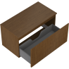 Mexen Rivel bathroom cabinet under sink 90 cm with countertop, 1 drawer, grooved, walnut - 91A20-09047-1-BFC86