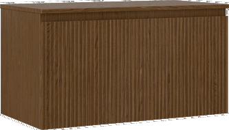 Mexen Rivel 90 cm Under-Sink Bathroom Cabinet with Countertop, 1 Drawer, Grooved, Walnut - 91A20-09047-1-BFC86