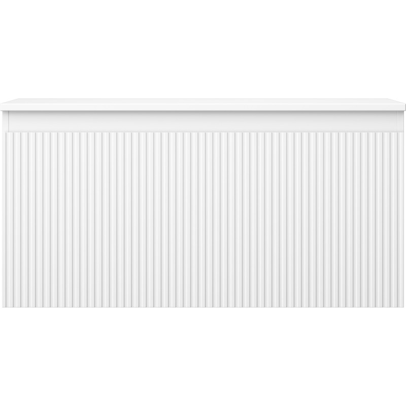 Mexen Rivel bathroom cabinet under sink 100 cm with countertop, 1 drawer, grooved, white matte - 91A20-10047-1-BFC01