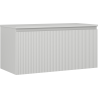 Mexen Rivel 100 cm Under-Sink Bathroom Cabinet with Counter, 1 Drawer, Fluted, Matte Gray - 91A20-10047-1-BFC62
