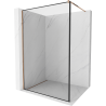 Mexen Kioto shower wall Walk-in 60 x 200 cm, black frame 8 mm, rose gold - 800-060-101-60-70