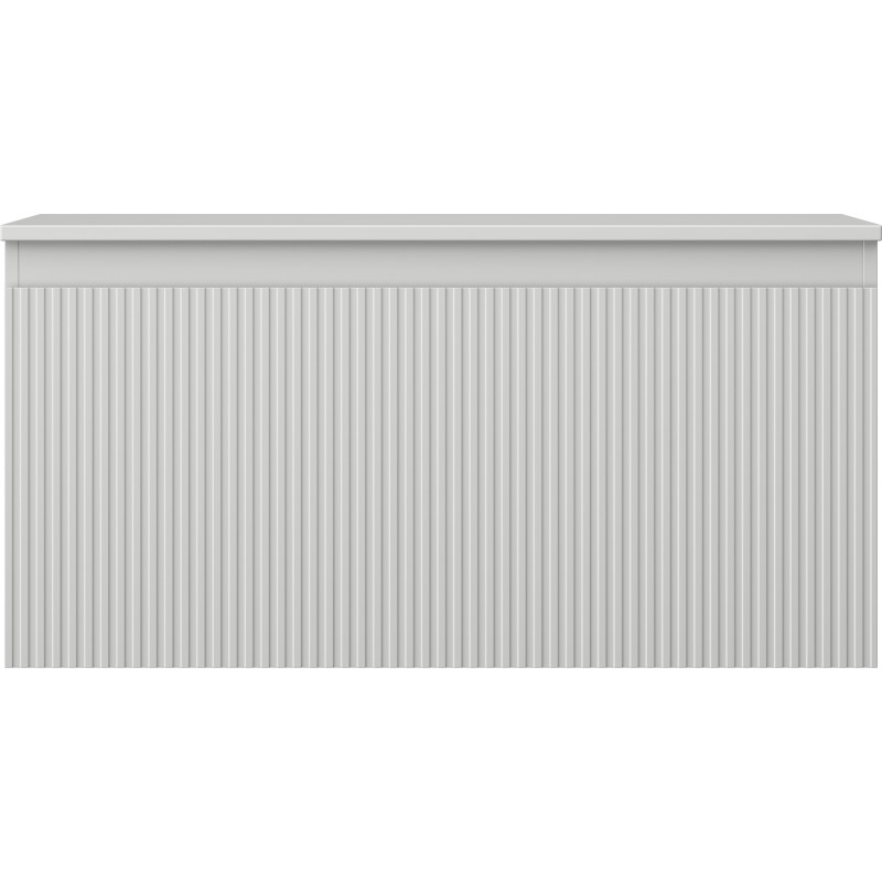 Mexen Rivel 100 cm Under-Sink Bathroom Cabinet with Counter, 1 Drawer, Fluted, Matte Gray - 91A20-10047-1-BFC62