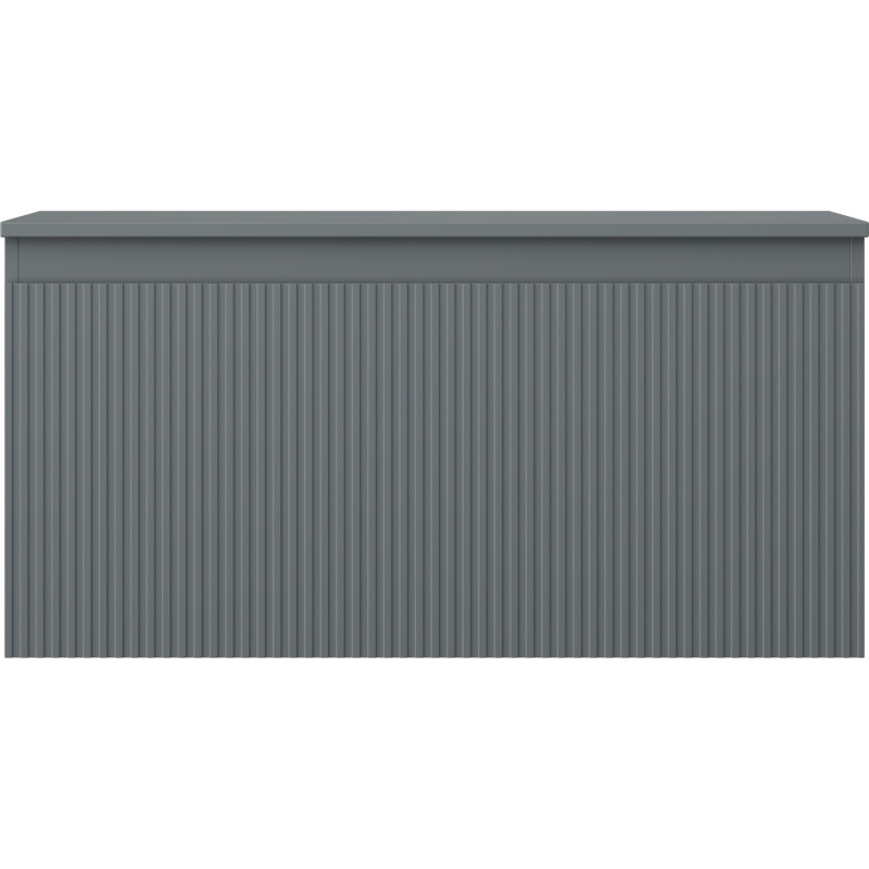 Mexen Rivel 100 cm Bathroom Vanity Cabinet with Countertop, 1 Drawer, Fluted, Matte Graphite - 91A20-10047-1-BFC66