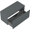 Mexen Rivel 100 cm Bathroom Vanity Cabinet with Countertop, 1 Drawer, Fluted, Matte Graphite - 91A20-10047-1-BFC66