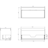 Mexen Rivel 100 cm Under-Sink Bathroom Cabinet with Countertop, 1 Drawer, Fluted, Matte Black - 91A20-10047-1-BFC71