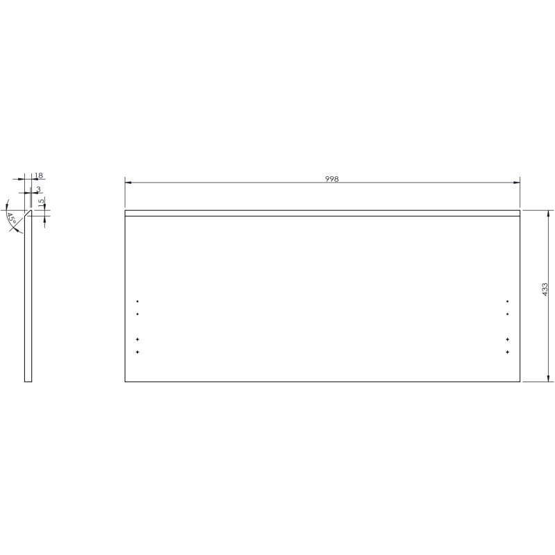 Mexen Rivel 100 cm Bathroom Cabinet with Countertop, 1 Drawer, Fluted, Matte Black - 91A20-10047-1-BFC71