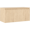 Mexen Rivel bathroom cabinet for under sink 100 cm with countertop, 1 drawer, fluted, oak - 91A20-10047-1-BFC81