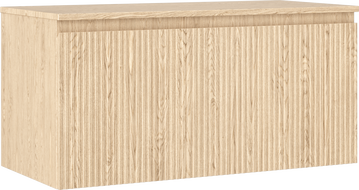 Mexen Rivel bathroom cabinet for under sink 100 cm with countertop, 1 drawer, fluted, oak - 91A20-10047-1-BFC81