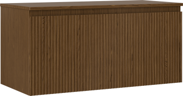 Mexen Rivel bathroom cabinet under sink 100 cm with countertop, 1 drawer, grooved, walnut - 91A20-10047-1-BFC86