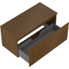 Mexen Rivel bathroom cabinet under the sink 100 cm with countertop, 1 drawer, grooved, walnut - 91A20-10047-1-BFC86