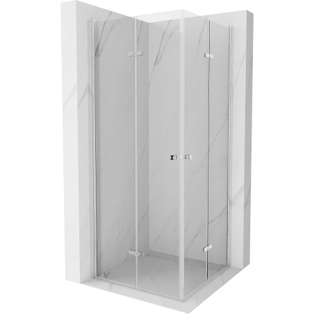 Mexen Lima Duo folding shower cubicle 100 x 100 cm, Transparent, Chrome - 856-100-100-02-00