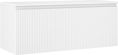 Mexen Rivel 120 cm Bathroom Cabinet with Countertop, 1 Drawer, Grooved, White Matte - 91A20-12047-1-BFC01