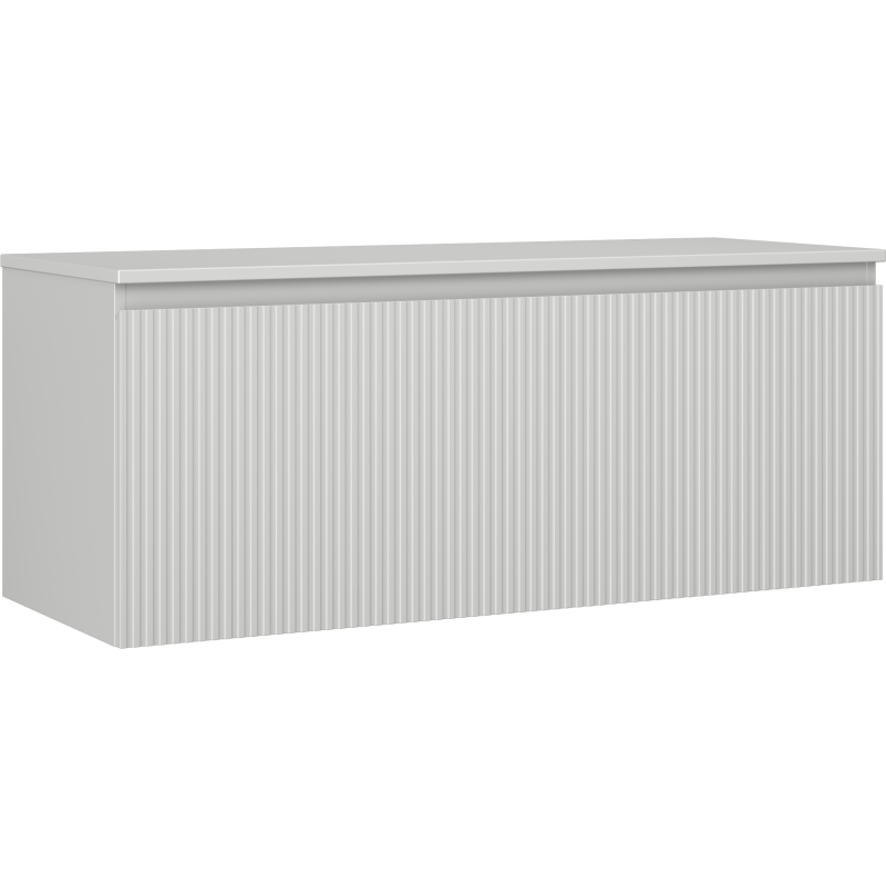 Mexen Rivel bathroom cabinet under-sink 120 cm with countertop, 1 drawer, grooved, matte gray - 91A20-12047-1-BFC62