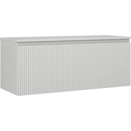 Mexen Rivel bathroom cabinet under-sink 120 cm with countertop, 1 drawer, grooved, matte gray - 91A20-12047-1-BFC62