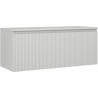 Mexen Rivel bathroom cabinet under-sink 120 cm with countertop, 1 drawer, grooved, matte gray - 91A20-12047-1-BFC62