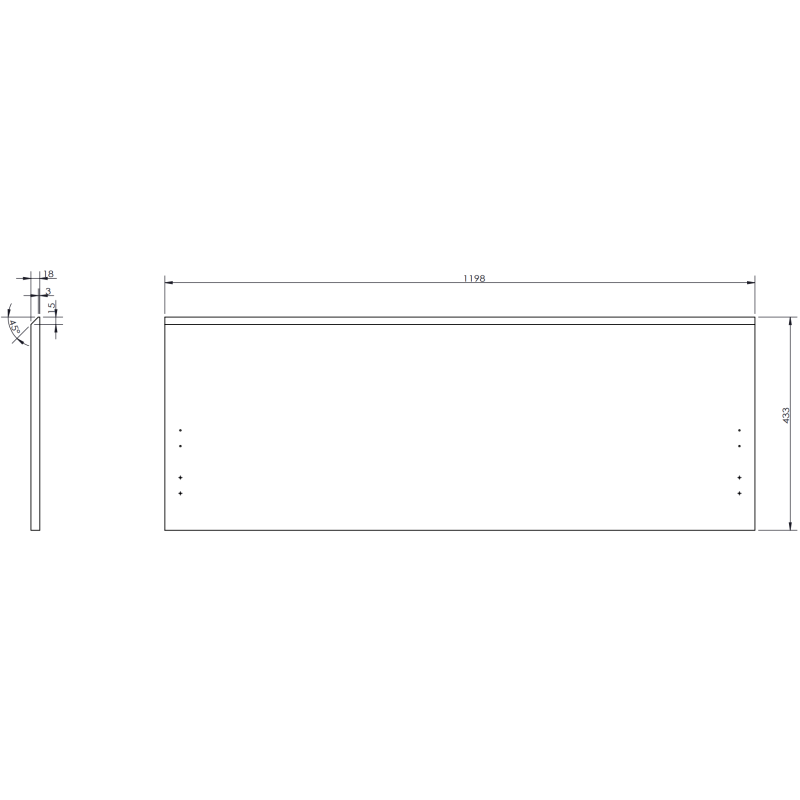 Mexen Rivel 120 cm Bathroom Cabinet with Countertop, 1 Drawer, Fluted, Matte Graphite - 91A20-12047-1-BFC66