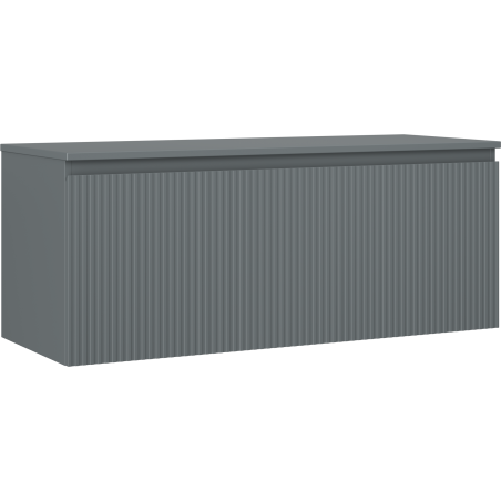 Mexen Rivel bathroom cabinet under sink 120 cm with countertop, 1 drawer, grooved, matte graphite - 91A20-12047-1-BFC66