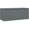 Mexen Rivel bathroom cabinet under sink 120 cm with countertop, 1 drawer, grooved, matte graphite - 91A20-12047-1-BFC66