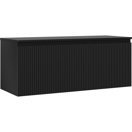 Mexen Rivel 120 cm Under-Sink Bathroom Cabinet with Countertop, 1 Drawer, Grooved, Matte Black - 91A20-12047-1-BFC71