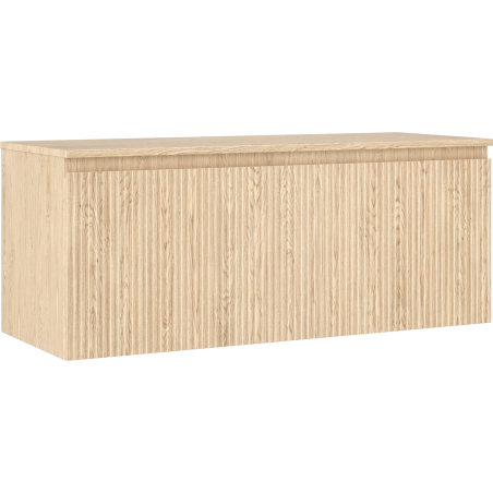 Mexen Rivel 120 cm Bathroom Cabinet with Countertop, 1 Drawer, Grooved, Oak - 91A20-12047-1-BFC81