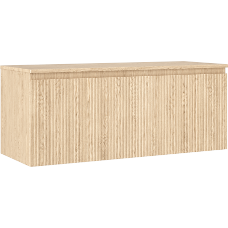 Mexen Rivel 120 cm under-sink bathroom cabinet with countertop, 1 drawer, grooved, oak - 91A20-12047-1-BFC81