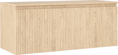 Mexen Rivel 120 cm under-sink bathroom cabinet with countertop, 1 drawer, grooved, oak - 91A20-12047-1-BFC81