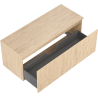 Mexen Rivel 120 cm under-sink bathroom cabinet with countertop, 1 drawer, grooved, oak - 91A20-12047-1-BFC81