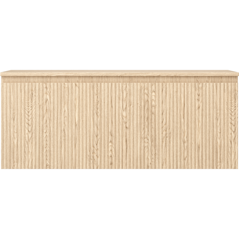 Mexen Rivel 120 cm Bathroom Cabinet with Countertop, 1 Drawer, Grooved, Oak - 91A20-12047-1-BFC81