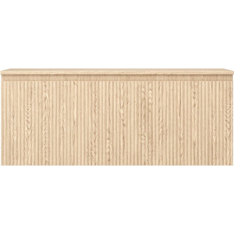 Mexen Rivel 120 cm under-sink bathroom cabinet with countertop, 1 drawer, grooved, oak - 91A20-12047-1-BFC81