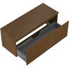 Mexen Rivel bathroom cabinet under the sink 120 cm with countertop, 1 drawer, fluted, walnut - 91A20-12047-1-BFC86