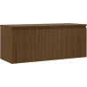 Mexen Rivel 120 cm bathroom cabinet with countertop, 1 drawer, fluted, walnut - 91A20-12047-1-BFC86