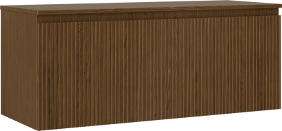 Mexen Rivel 120 cm bathroom cabinet with countertop, 1 drawer, fluted, walnut - 91A20-12047-1-BFC86