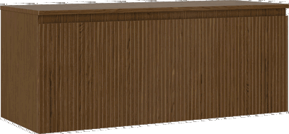 Mexen Rivel bathroom cabinet under the sink 120 cm with countertop, 1 drawer, fluted, walnut - 91A20-12047-1-BFC86