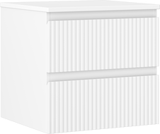 Mexen Rivel bathroom vanity cabinet 50 cm with countertop, 2 drawers, grooved, matte white - 91A20-05047-2-BFFC01