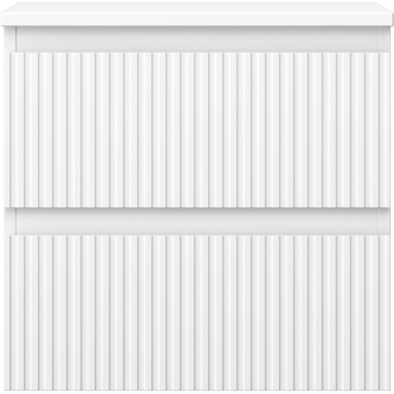 Mexen Rivel bathroom vanity cabinet 50 cm with countertop, 2 drawers, grooved, matte white - 91A20-05047-2-BFFC01