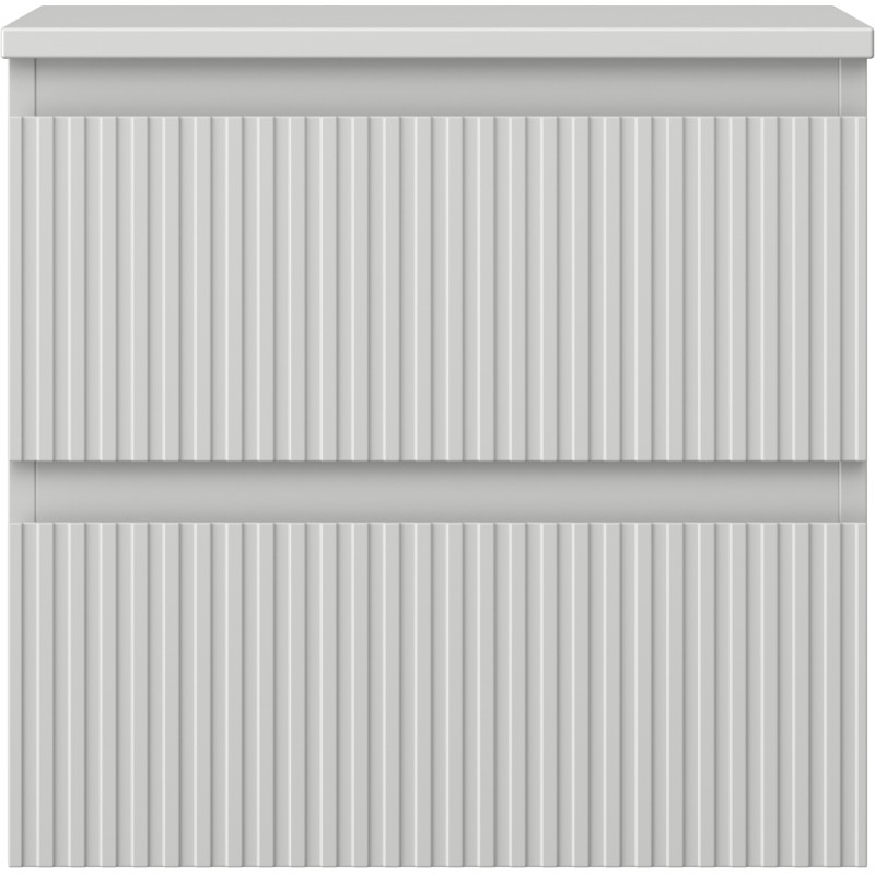 Mexen Rivel 50 cm Undersink Bathroom Cabinet with Countertop, 2 Drawers, Fluted, Matte Gray - 91A20-05047-2-BFFC62